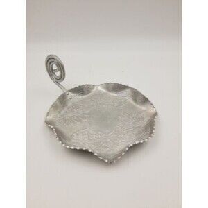 Vintage Farber & Shlevin Hand Wrought Hammered Aluminum w/Handle Poinsettia